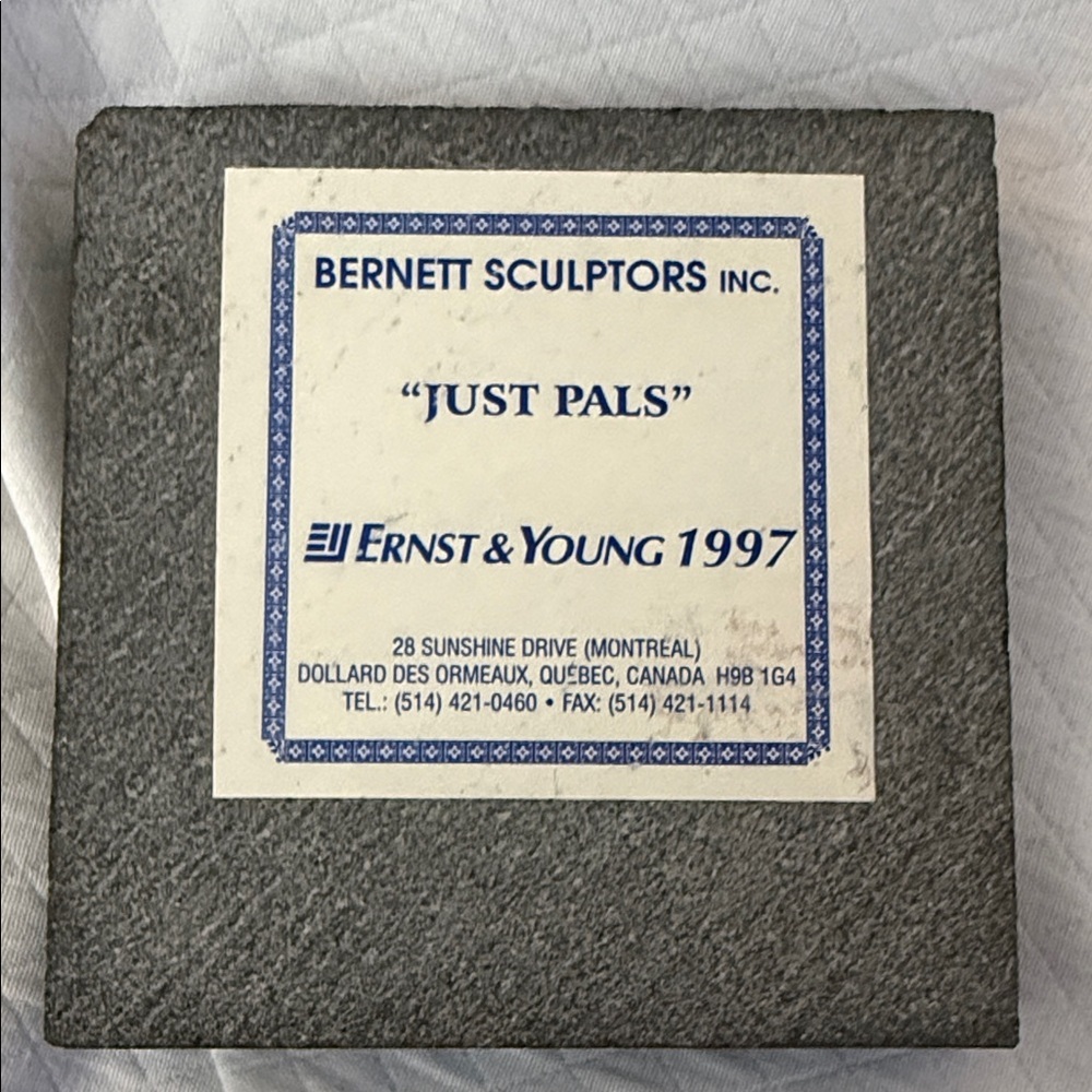Vintage David Bernett Inuit Relief Stone Carving "Just Pals" Signed - Picture 3 of 8